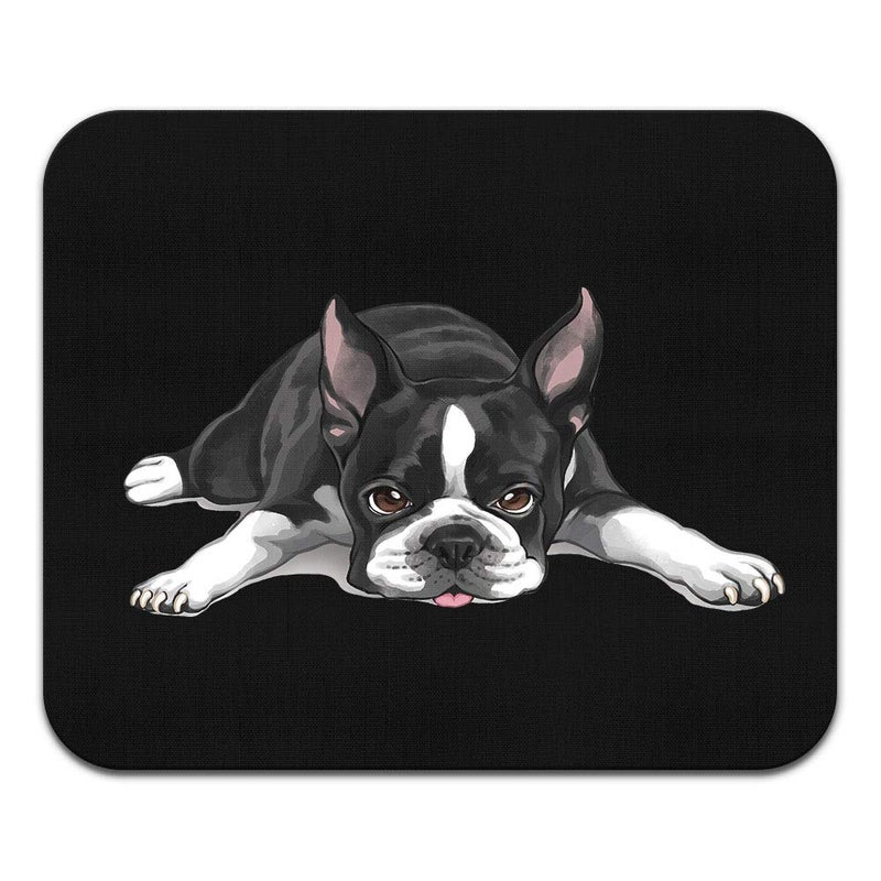 WIRESTER Non-Slip Rectangle Mousepad, Boston Terrier Dog Lying Down Looking Up Mouse Pad for Home, Office and Gaming Desk - Image 2